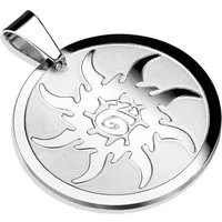 BUNGSA Kettenanhänger Anhänger Sonnenrad Silber aus Edelstahl Unisex (1-tlg), Pendant Halsketten