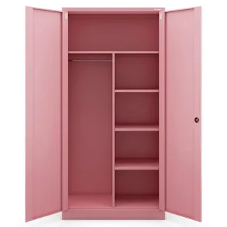 Jan Nowak Mehrzweckschrank, Rosa, Metall, Rechteckig, 90x185x45 cm, Waschküche, Mehrzweckschränke