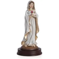 Moritz Dekofigur Marienfigur 14 cm – Statue aus Polyresin Weiß/Gold, Polyresin Figuren Deko Geschenk Geometrische TierFigur Modern Skulptur