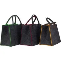 MF Shopper Zweifarbige Filztaschen im 3er-Set mit Farbakzenten (3-tlg)