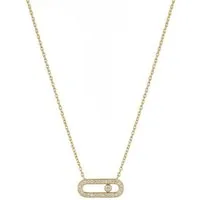 Suzan Gold Kette mit Anhänger Suzan Gold® 925 Sterling Silber Halskette Damen Oval Zirkonia Anhänger