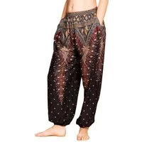 PANASIAM Haremshose Muckhose im Peacock Design leichte Sommerhose als Haremshose aus hochwertiger natürlicher Viskose Pumphose Freizeithose
