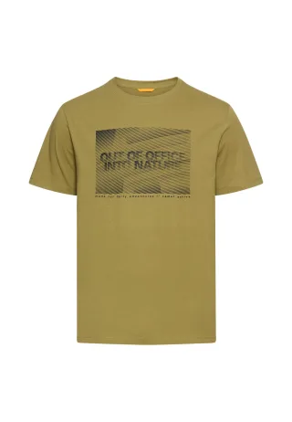 camel active - T-Shirt mit Print aus nachhaltigem Organic Cotton mosstone - Gr. - XXL