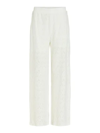 VILA - VIAMALINA HW WIDE PANTS/VOL/PB Snow White - Gr. - XL