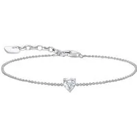 THOMAS SABO Armband mit großem Herz-Anhänger, mit Zirkonia (synth)