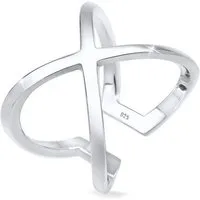 Elli Fingerring Kreuz verstellbar 925 Sterling Silber, Kreuz