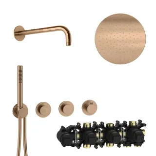 Herzbach MODUL7 PUSH-Thermostat-Set P-RB250 Wandarm Regenbrause Ø25,0cm , 70.702713.1.39 70.702713.1.39