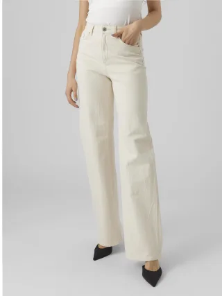 VERO MODA - VMTESSA HR WIDE JEANS ECRU GA NOOS Ecru - Gr. - 32