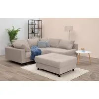 COLLECTION AB Ecksofa Toni L-Form, B: 215 cm, Set: Sofa & Hocker, 2 Zierkissen, Federkern