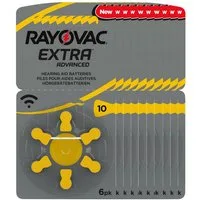 RAYOVAC 10x Rayovac Hörgerätebatterie Zinc Air, 10, 1.4V Extra Advanced Batterie