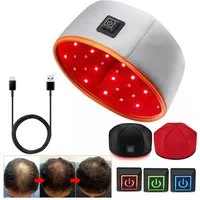 QUBEBU Infrarotlampe Rotlicht-Haarwuchshaube Infrarot Haarwuchskappe Haarausfall Verbessern, Anti-Haarausfall Fördert Nachwachsen Haare für Männer Frauen., Beheizte Infrarotmütze Helm für Haarwachstum Haarausfall, Therapie System für Haarwuchs, Haarw
