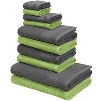 OTTO home Handtuch Set Afri, Duschtücher, Handtücher, Gästetücher, Seiftücher, Walkfrottee (Set, 10-St), zweifarbig, 100% Baumwolle, weich, mit Bordüre