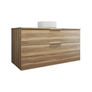 Burgbad Keramik Waschtisch-Set Eqio Frassino Dekor Cappuccino/Alpinweiss, SGUM120F3437C0001 SGUM120F3437C0001