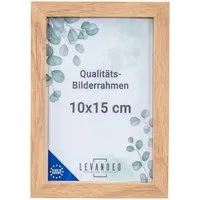Levandeo® Bilderrahmen, Portrait Bilderrahmen Made in EU 10x15 Eiche Optik Natur Glasscheibe