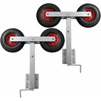 vidaXL Anhänger Bootstrailer-Stützen Doppelrad 2er-Set 59-84 cm