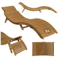 STEELSØN Gartenliege Ophira, 2 St., 2x Gartenliege, 55x186x54 cm, verstellbare Kopfstütze, Akazienholz, faltbar
