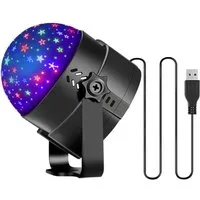 Rosnek LED Discolicht Kristall-/Sternlichter, rotierend, RGB, für Festival Bar Club Parties, Sternenlichter, RGB, Weihnachten DJ Bühne