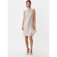comma Minikleid Kleid Mesh-Kleid mit Pailletten