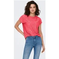 ONLY Kurzarmshirt ONLSMILLA LIFE S/S TOP JRS NOOS regular fit, modisch, Single Jersey, Materialmix, Rundhals