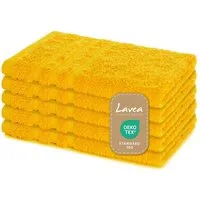 Lavea Gästehandtuch 5er Set Gästehandtücher, Elena Frottee, 30x50 cm Gästetuch, 100% Baumwolle (5er Set), 500 g/m² Frottier, weich & saugstark, pflegeleicht