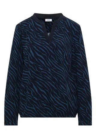 CECIL - Bluse mit Zebra Print urban dark blue - Gr. - S