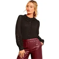Love & Roses Langarmbluse Love & Roses Bluse mit Rüschenkragen, Regular (1-tlg)