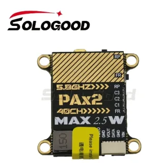 5.8Ghz SoloGood Max 2.5W 40CH OSD VTX 0/25/400/800/1500/2500mW Adjustable MMCX FPV Transmitter For DIY RC Long Range RC