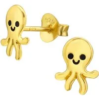 ALEXANDER YORK Paar Ohrstecker OKTOPUS in Gold, 2-tlg., 925 Sterling Silber