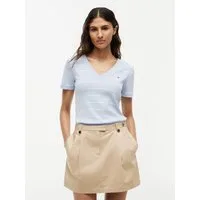 Tommy Hilfiger T-Shirt SLIM CODY V-NECK SHORT SLEEVE aus Baumwolle, Logostickerei, gestreift