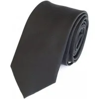 Fabio Farini Krawatte Einstecktücher & Herren Schlips in 6cm (Set, 2-St., mit Einstecktuch) (25x25cm) Schmal (6cm), Schwarz Gestreift