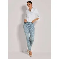MADELEINE Gerade Jeans Schlanke Five-Pocket mit Unikat-Print