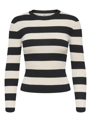 JDY - JDYPLUM L/S O-NECK PULLOVER KNT NOOS Black - Gr. - S