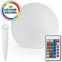 EASYmaxx LED Solarleuchte LED Solarleuchte mit Fernbedienung - kaltweiße Leuchten - Solarbetrieb, 30 cm, mit Farbwechsel - dimmbare Helligkeitsstufen, 12 Farben, 5 Leuchtmodi