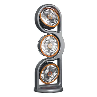 Tevorex Three Head Desktop Portable Fan 360°Rotation Oscillation Multi-Angle Adjustment USB Rechargeable Cooling Efficie