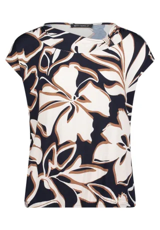 Betty Barclay - Kurzarm-Shirt Dark Blue/Brown - Gr. - 46