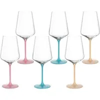 LEONARDO Weinglas Kelchglas BRERA, 560 ml, farbig sortiert, 6er-Set, 6-tlg., Glas, spülmaschinengeeignet