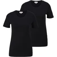 s.Oliver T-Shirt Basic aus softer Single-Jersey Qualität, Slim Fit, 2 Stück