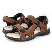TIESTRA Herren Ledersandale Weite Passform Wanderschuhe Sport Outdoor Sandale Bequeme weiche Sommer Strandschuhe EU42-46