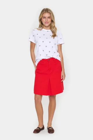 T-shirt Gerade Passform Black Beauty Bow Print white black