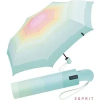 Esprit Taschenregenschirm Easymatic Light Auf-Zu Automatik Rainbow Dawn, stabil und praktisch, in Aquarell-Regenbogen Optik