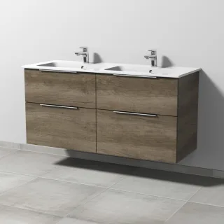 Sanipa 3way Waschtischunterbau zu Duravit ME by Starck Waschtisch mit 4 Auszügen, Eiche-Nebraska UM72837