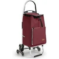 Sekey Einkaufstrolley Aluminium 2-in-1 Faltbar Einkaufstrolley Treppensteiger mit Kühltasche, 50 l zusammenklappbarer Transportwagen Treppensteiger Einkaufswagen