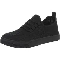 Ital-Design Stylischer Freizeitschuh aus Mesh in Schwarz Sneaker (88843541) Flach Sneakers Low in Schwarz
