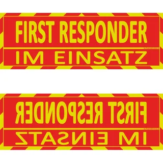 Einsatz Wendeschild WSB2 für die Sonnenblende "First Responder im Einsatz"  "First Responder im Einsatz"