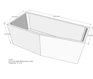 Neuesbad Wannenträger für Bette Bambino 157x70 Fußende re SW10111