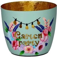 Giftcompany Windlicht Madras Windlicht M Gartenparty mint/gold 8,5cm