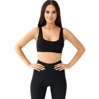 fashionshowcase Sport-Bustier Damen BH Top mit breiten Trägern V-Ausschnitt abnehmbaren Pads (1-tlg) Ideal kombinierbar mit sportlicher & schlichter Kleidung