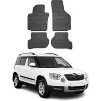 OMAC Auto-Fußmatten für Skoda Yeti 2009-2017 Gummimatten Schwarz (4 St), für Skoda Yeti 2009-2017 Skoda Yeti 2009-2017, Antirutsch,Wasserfest,Einfache Installation