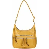 ITALYSHOP24 Schultertasche Damen Tasche Shopper Crossbody Umhängetasche Leder Optik City Bag, CrossOver Handtasche Henkeltasche Freizeit Damentasche Hobo Bag