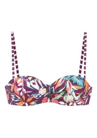 LASCANA - Venice Beach LM exkl. Sport Bügel-Bandeau-Top bordeaux pri - Gr. - 42E